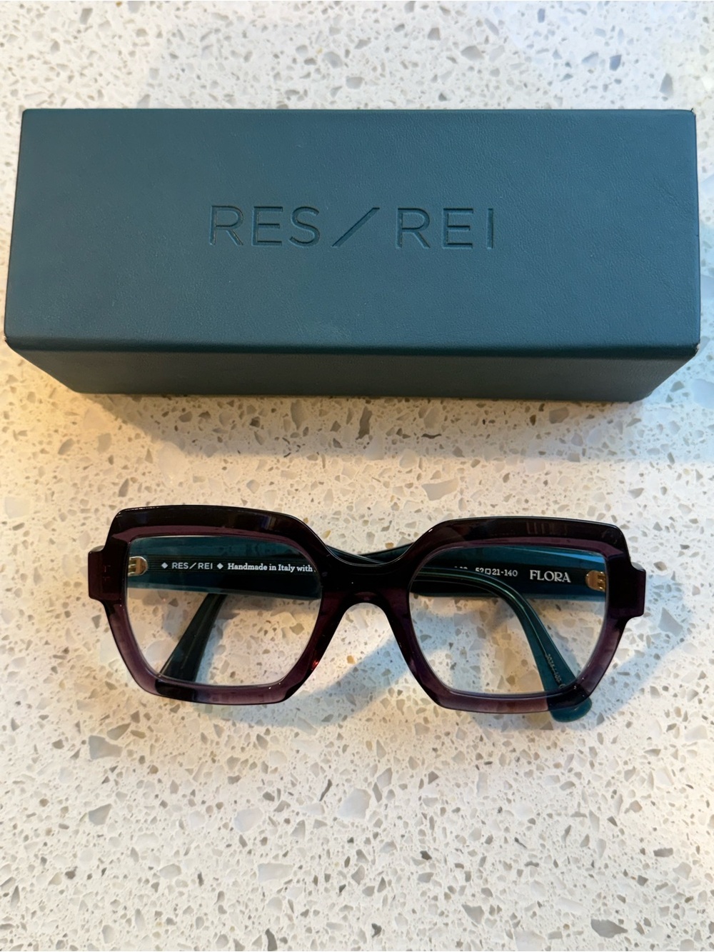 Res Rei Flora Women's Purple Square Eyeglasses
